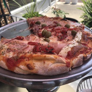 Alberto's Restaurant & Pizzeria - Argentine pizza. Roasted peppers olives ham and oregano. Thick crust. Delicious! - Pizza Near Me - Belleville, New Jersey