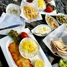 Lamb chops, an amazing chicken dish, delicious sides, a yummy greek salad, and comfort fries. All so yummy! Everything was a hit! Lamb chops, an amazing chicken dish, delicious sides, a yummy greek salad, and comfort fries. All so yummy! Everything was a hit!