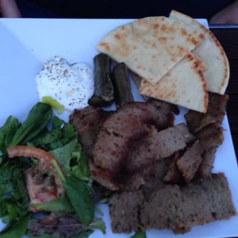 Santorini Cafe - Yummy Veggie and Lamb Plate - Greek Near Me - Austin, Texas