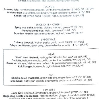 Joule - Menu, changes regularly - Korean Near Me - Seattle, Washington Joule - Menu, changes regularly - Korean Near Me - Seattle, Washington