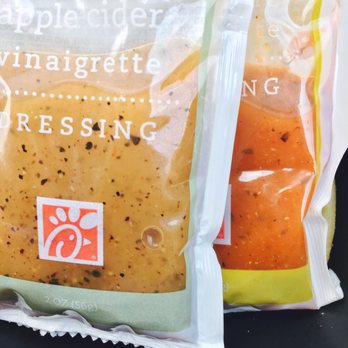 Chick-fil-A - 2 sauces - both good! Zesty Apple Cider Vinagrette, Chili Lime Vinagrette (way less calories) - Fast Food Near Me - Greensboro, North Carolina Chick-fil-A - 2 sauces - both good! Zesty Apple Cider Vinagrette, Chili Lime Vinagrette (way less calories) - Fast Food Near Me - Greensboro, North Carolina