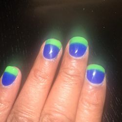 Nancy Nails - Helen came up with this amazing design for the Superbowl.Go Hawks!