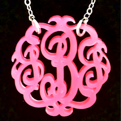 Home Again Design - Custom order Monogram Jewelry - Necklaces, Earrings, Bracelets, Rings and even Key Rings in Acrylic & Precious Metals!