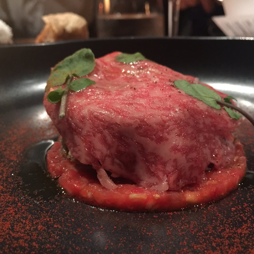 Lazy Bear - Carpaccio of Miyazaki Ribeye Tomato Panzanella Seaweed Focaccia - New American Near Me - San Francisco, California Lazy Bear - Carpaccio of Miyazaki Ribeye Tomato Panzanella Seaweed Focaccia - New American Near Me - San Francisco, California