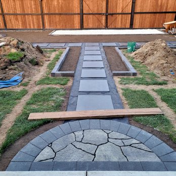 Thunder Landscaping - Building Path to Garden - Landscaping Near Me