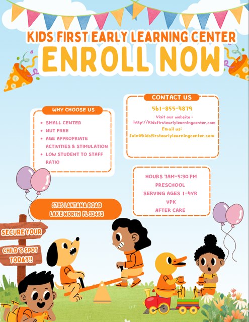 Kids First Early Learning Center - childcare center in Greenacres, FL