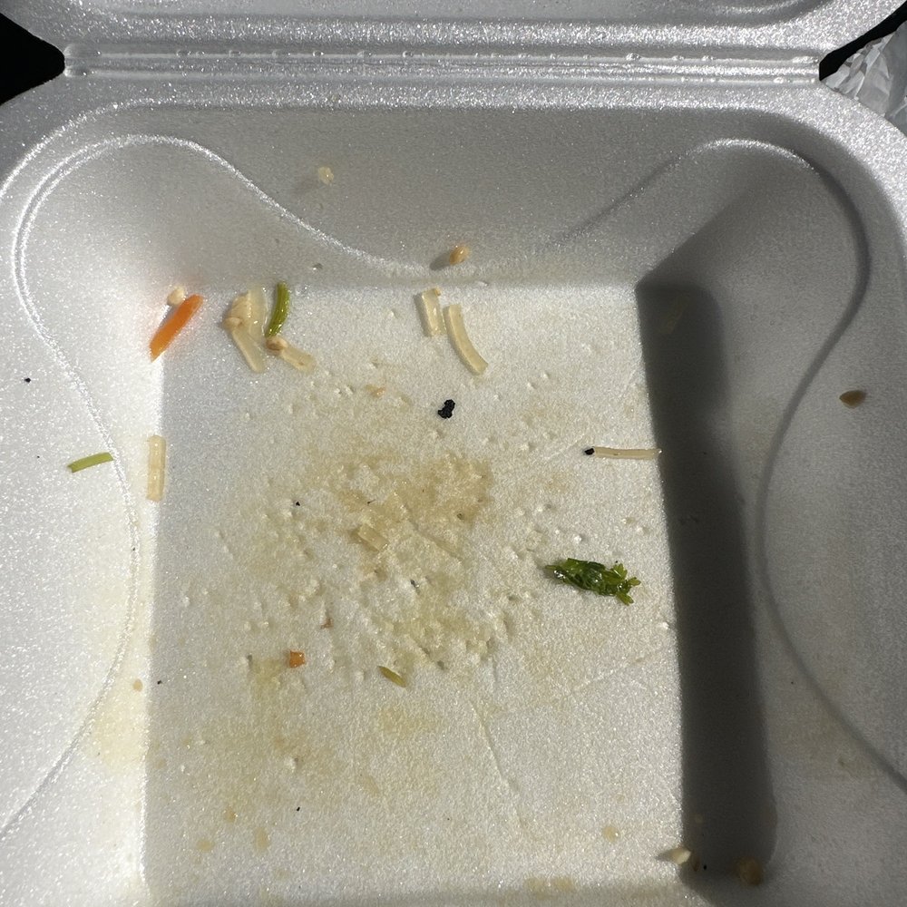 I hate when restaurants use styrofoam packaging for hot food! I just ate a bunch of plastic with my veggie stir fry noodles