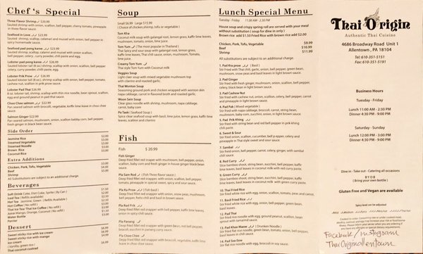 Menu photo 3 Thai Origin Halal Allentown, PA