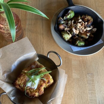The Fat Snook - Caribbean Corn Bread and Brussels sprouts - Seafood Near Me - Cocoa Beach, Florida The Fat Snook - Caribbean Corn Bread and Brussels sprouts - Seafood Near Me - Cocoa Beach, Florida