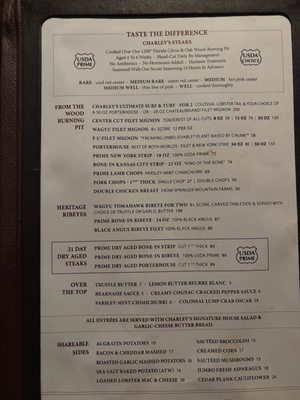 Menu photo 4 Charley's Steak House Tampa, FL