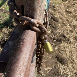 Pad locks placed to keep my horse out of the area that we pay for. Pad locks placed to keep my horse out of the area that we pay for.