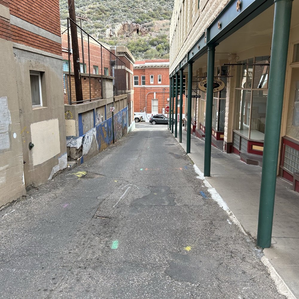 Just a small walkway on Main Street with suites that are being renovated to the right ...