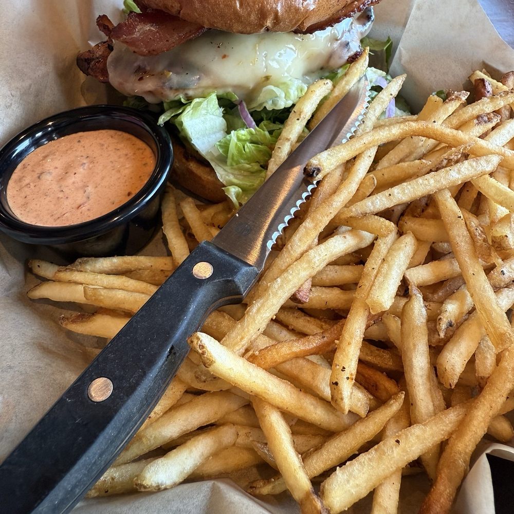Morro Grill - Cowboy burger (bacon is so goood! ) - American Near Me - Morro Bay, California Morro Grill - Cowboy burger (bacon is so goood! ) - American Near Me - Morro Bay, California