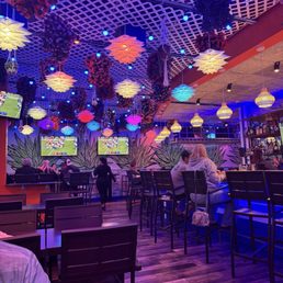 Colorful decor and bar