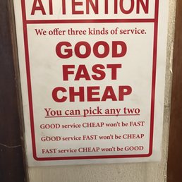 Sign in the lobby. Very true.
