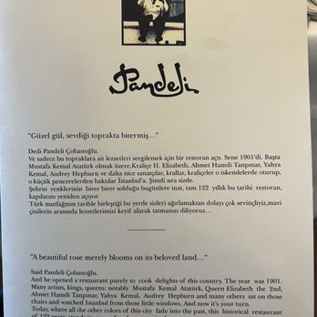 Pandeli - Menu front - Turkish Near Me - Istanbul, 34 Pandeli - Menu front - Turkish Near Me - Istanbul, 34