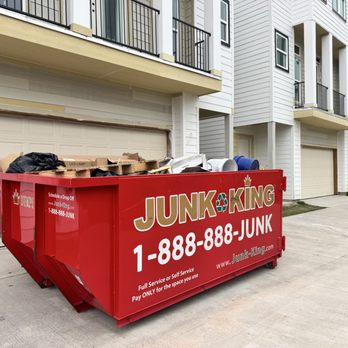 Junk King Houston North - Mini Dumpster rental for a Heights customer - Junk Removal & Hauling Near Me - Houston, Texas Junk King Houston North - Mini Dumpster rental for a Heights customer - Junk Removal & Hauling Near Me - Houston, Texas