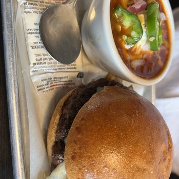 Brooks Place Tavern - Hamburger with chili - Burgers Near Me - Conifer, Colorado Brooks Place Tavern - Hamburger with chili - Burgers Near Me - Conifer, Colorado