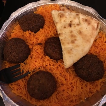 The Halal Guys - Falafel with all rice and pita. Sauce on the side. - Halal Near Me - Costa Mesa, California The Halal Guys - Falafel with all rice and pita. Sauce on the side. - Halal Near Me - Costa Mesa, California