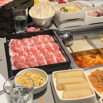 Haidilao Hotpot Flushing - Fatty beef and fried tofu skin - Hot Pot Near Me - Flushing, New York