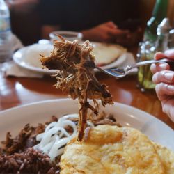 Paraiso Tropical Pizzeria Restaurant & Ice Cream - Vaca frita. Grilled shredded beef with onions.