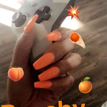 Highland Spa - Long full set coffin shaped nails - Day Spas Near Me - Humble, Texas