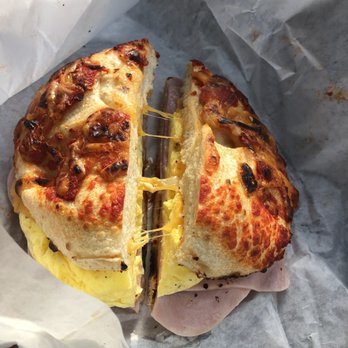 Posh Bagel - Ham, egg, cheese on pizza bagel - Bakeries Near Me - Modesto, California Posh Bagel - Ham, egg, cheese on pizza bagel - Bakeries Near Me - Modesto, California