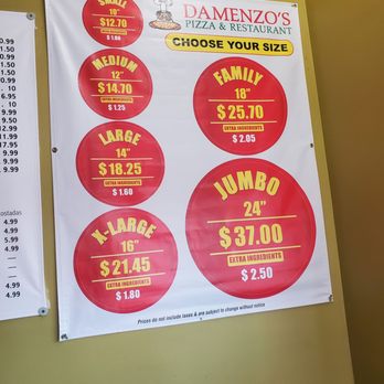 Damenzo's Pizza - a menu and prices - Pizza Near Me - Chicago, Illinois
