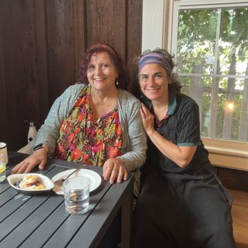 Brydge Restaurant - Just a happy patron meeting the great chef Elaine (on right) - Tapas/Small Plates Near Me - Cambria, California