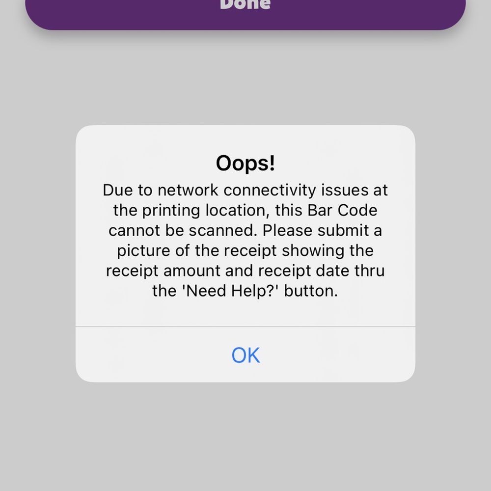 What the app says when I put In the barcode they gave me What the app says when I put In the barcode they gave me