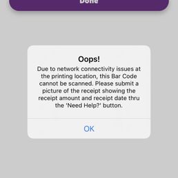 What the app says when I put In the barcode they gave me What the app says when I put In the barcode they gave me