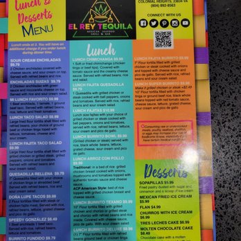 El Rey Tequila - Menu - Mexican Near Me - Colonial Heights, Virginia