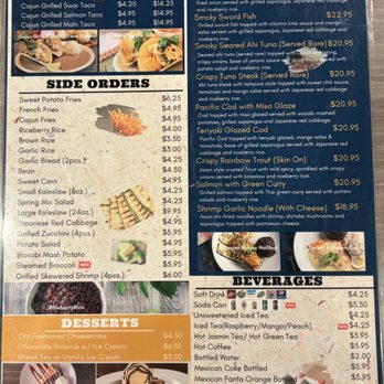 Ocean House Fish Grill - Menu side 2 (as of our 6/2/26 visit) - Seafood Near Me - San Dimas, California