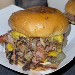 Bay Burgers - X's special- double meat, pulled pork
