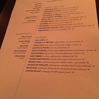 Frenchette - Menu - Brasseries Near Me - New York, New York