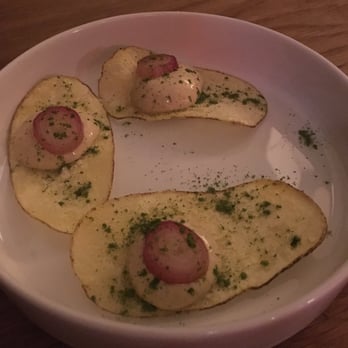 Bar Liberty - Mussel dip on potato. Salty and crunchy. - Wine Bars Near Me - Fitzroy, VIC