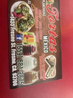 Menu photo 1 Tortas Mexico Fresno, CA Menu photo 1 Tortas Mexico Fresno, CA