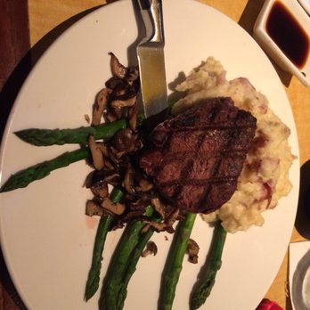 Kona Grill - Gilbert - Here is my boiled asparagus and not marinated, over cooked, well done steak. Gross! :( - Sushi Bars Near Me - Gilbert, Arizona