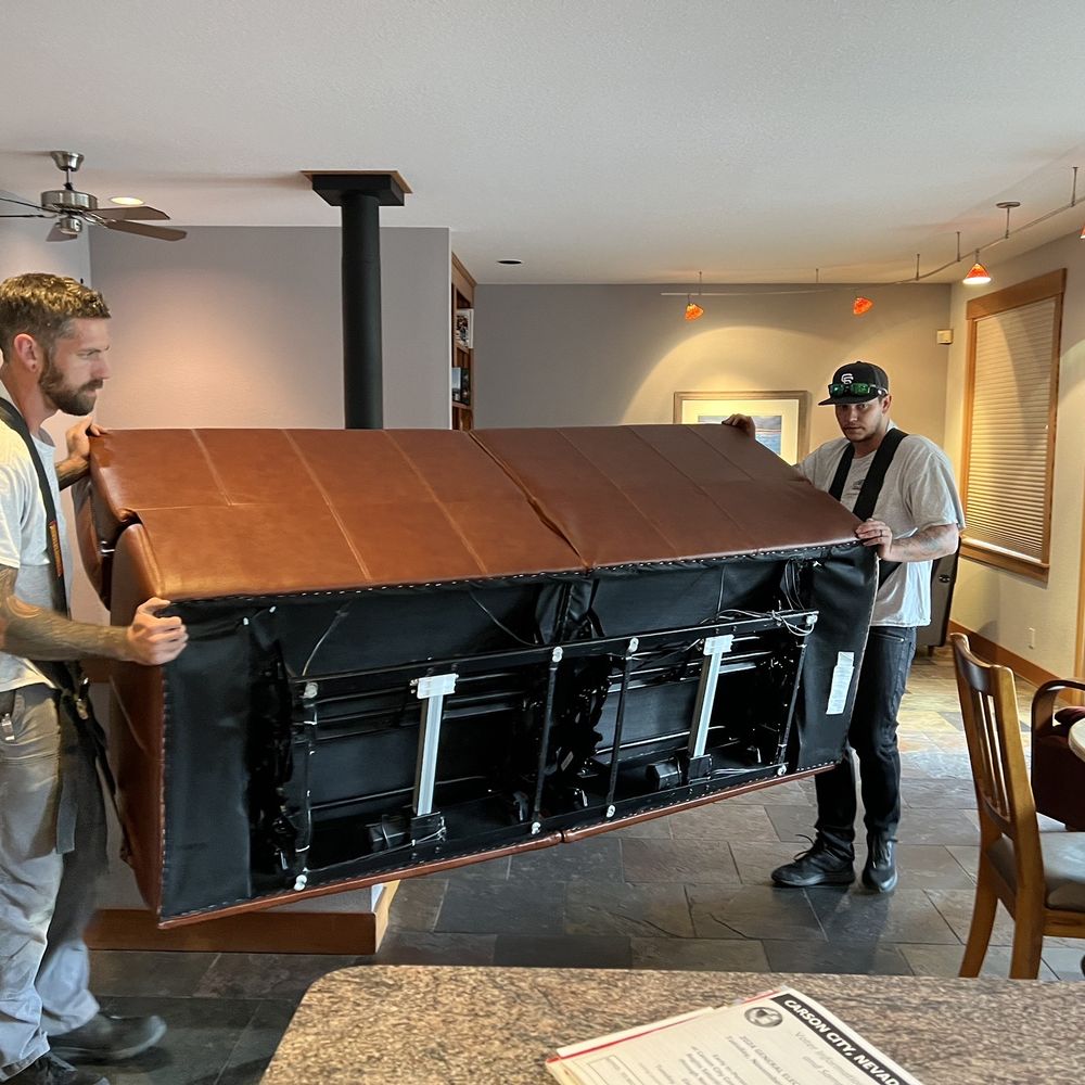 One heavy couch - moved from downstairs One heavy couch - moved from downstairs