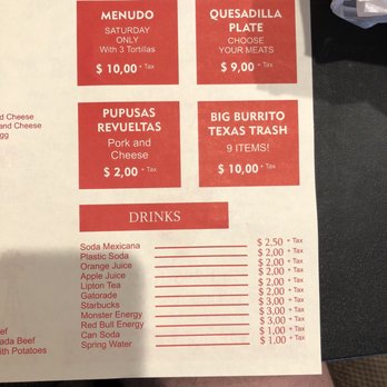 Texas Tacos Express - a menu for a restaurant - Mexican Near Me - Houston, Texas