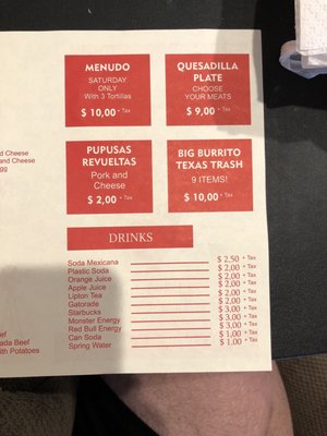 Menu photo 1 Texas Tacos Express Houston, TX