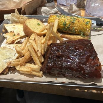 Chili's - BBQ ribs 1/2 rack, street corn that was amazing fries and brisket quesadillas - American Near Me - Dawsonville, Georgia
