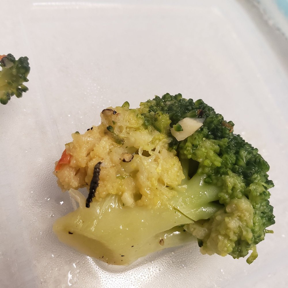 Carrabba's Italian Grill - Chicken Bryan and sautéed Broccoli with extra unwanted protein (some type of worm). - Italian Near Me - Temple Terrace, Florida Carrabba's Italian Grill - Chicken Bryan and sautéed Broccoli with extra unwanted protein (some type of worm). - Italian Near Me - Temple Terrace, Florida