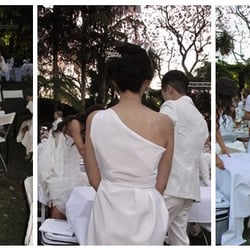 Diner en Blanc - Entry for best dressed female - homemade dress with recycled silver detail along neckline :)