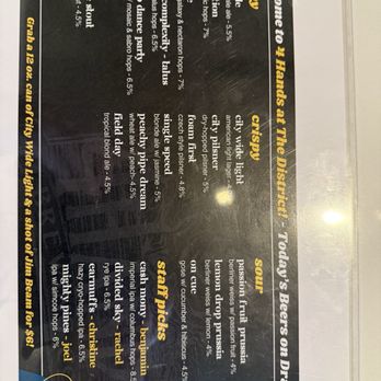 4 Hands at The District - Beers - Brewpubs Near Me - Chesterfield, Missouri