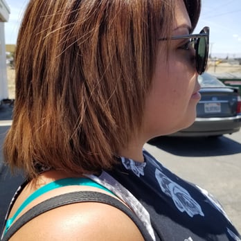 Panache Salon - For updated review: Right side, she also trimmed that up a bit. So much dimension! - Hair Salons Near Me - Lancaster, California
