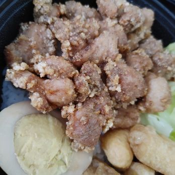 Gulp - Taiwanese popcorn chicken bento with white rice, veggies, and boiled egg. - Taiwanese Near Me - Long Island City, New York