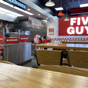 Five Guys - a view of the dining area of a fast food restaurant - Burgers Near Me - Eden Prairie, Minnesota Five Guys - a view of the dining area of a fast food restaurant - Burgers Near Me - Eden Prairie, Minnesota