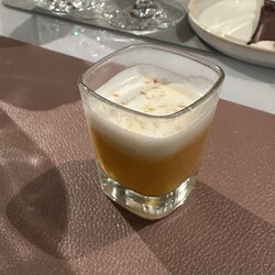Délice La Brasserie - Complimentary small shot of Pumpkin Soup with Coconut cream foam on top (01/2026)