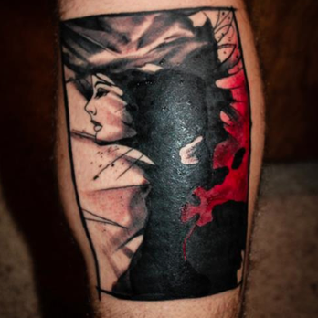 Allegory - Back of Calf - Tattoo Near Me - San Diego, California Allegory - Back of Calf - Tattoo Near Me - San Diego, California